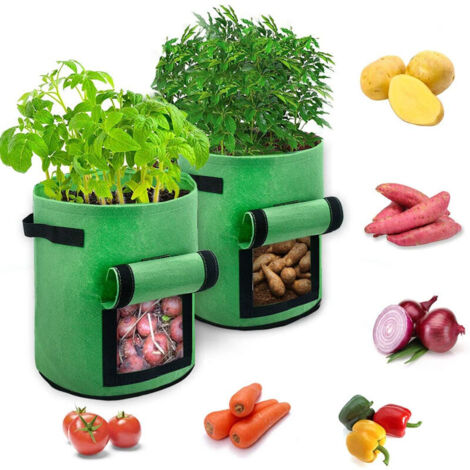Lyincat Sacchetti Per Coltivazione In Tessuto Non Tessuto 300g – 20 Pezzi Da 25x23 Cm Con Manici, Riutilizzabili - 4