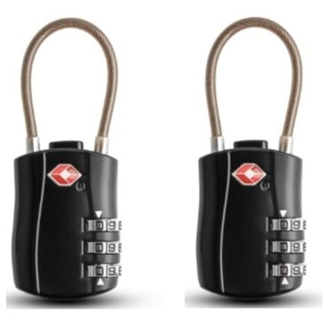 [2 Pack] Serrures à Bagages, Cadenas de sécurité à 3 Chiffres, Cadenas à Combinaison, Code de Verrouillage pour Les valises de Voyage Valise Sac de Bagages etc.（noir）