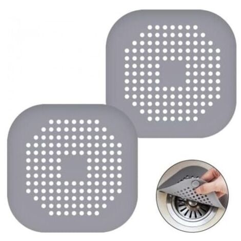 2 Pack Silicone Drain Cover, Kitchen Sink Strainer with Suction Cups, Bathtub Drain Filter, Kitchen Sink, Bathroom Drain Cover, Gray YMYNY