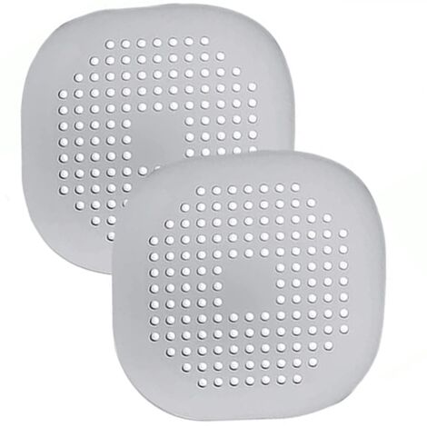 2 Pack Silicone Sink Strainer Filter, 14.5 x 14.5 cm, Silicone, for Kitchen and Bathroom Sinks, Grey
