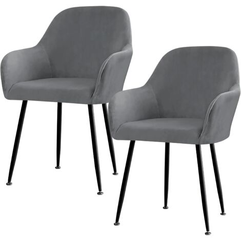 2 Pack Stretch Chair Covers, Elastic Chair Covers with Armrests, Removable Wedding Party Chair Cover (Grey)