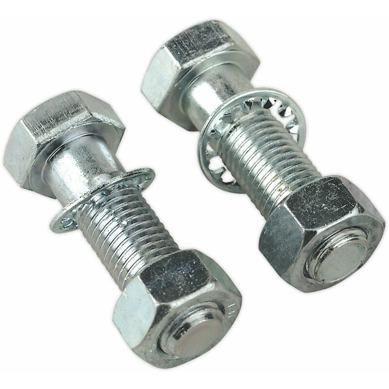 2 pack Tow-Ball Bolts & Nuts - M16 x 55mm - Shake Proof - High Tensile Steel