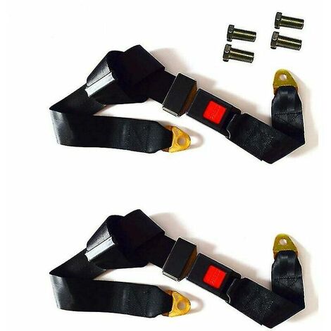 2 Pack Universal Seat Belt with Adjustable Lap Belt - 2 Point Seat Belt with Adjustable Seat Belt Kit Single Double Seat Belt with Universal Lap Belt for Go Kart Utv Bu