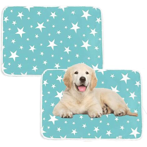 2 Pack Washable Dog Pee Pads Waterproof Reusable Puppy Training Mat Size(50x70cm)