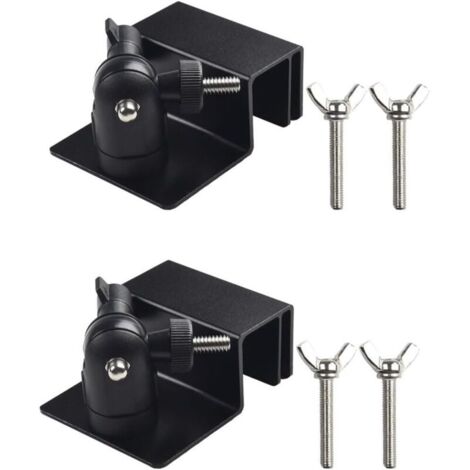2 Pack Weatherproof Gutter Bracket for Security Cameras, Wall Mount with Universal Screw Adapters for Ring Panel (Black)