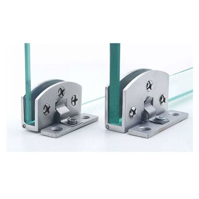 Ymyny - 2 Pack Zinc Alloy Hinges for Glass Cabinet Doors, Wine Cabinet Door Hinges, Display Case Clamps, No Drilling Required