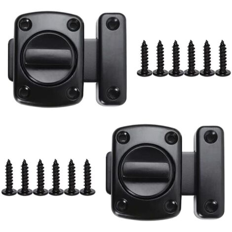 2 Pack Zinc Alloy Swing Door Latch, Interior Door Lock with 12 Screws, Black YMYNY