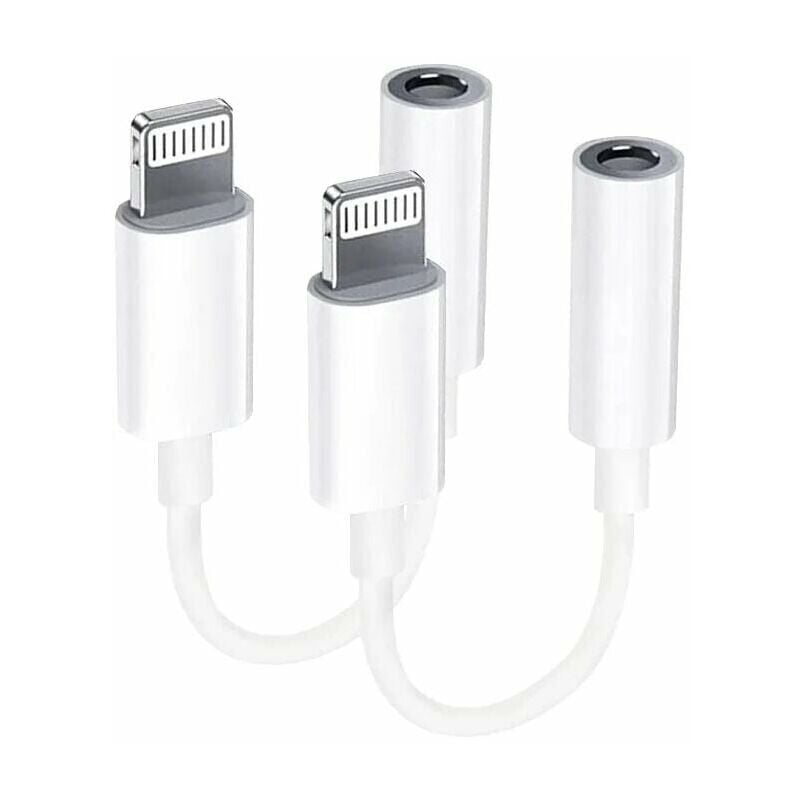 Serbia - 2 Pack】Adaptateur Lightning vers jack 3,5 mm Adaptateur casque de certification mfi pour iPhone Séparateur de câble audio aux Compatible