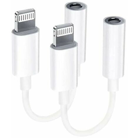 【2-Pack】Lightning to 3.5mm Jack Adapter, MFi Certified Headphone Adapter for iPhone, AUX Audio Cable Splitter, Compatible with iPhone 13/12/11/XS/XS Max/XR and all iOS Systems