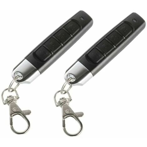 2 Packs 433MHz Alarme De Voiture Porte De Garage Télécommande Duplicateur Clone Code Scanner Transmetteur Alarme De Sécurité Portes Électroniques 4 Clés Télécommande Clé Duplicateur,Noir