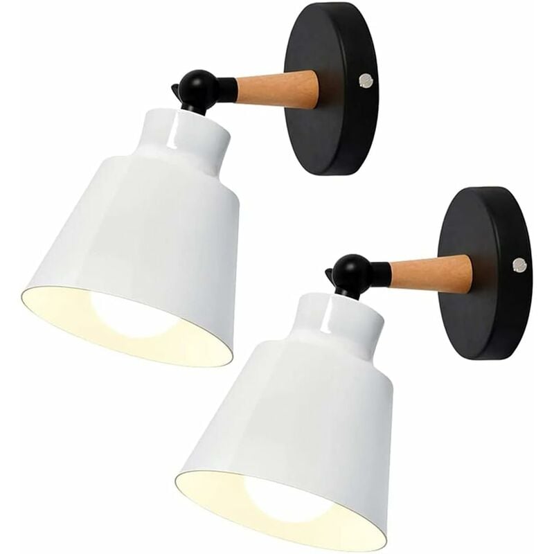 2 Packs Appliques Murales Vintages Industrielles Plafonniers Luminaires E27 en Métal Réglable Lampe Murale Interieur Rétro pour Chambre Cuisine