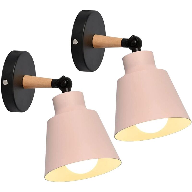 Memkey - 2 Packs Appliques Murales Vintages Industrielles Plafonniers Luminaires E27 en Métal Réglable Lampe Murale Interieur Rétro pour Chambre