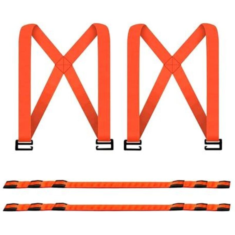 2 Packs de sangles de levage et de déménagement, sangles de portage à l'épaule pour 2 personnes, sangles de meubles réglables pour les déménagements