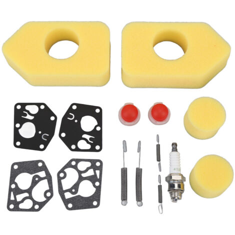 2 Packs Kit de Réparation de Tondeuse Filtre à Air Membrane Primer Ampoule Ressort Bougie d'allumage pour Classic Sprint 3.5-4.5HP Q45 35 375 40 Moteur