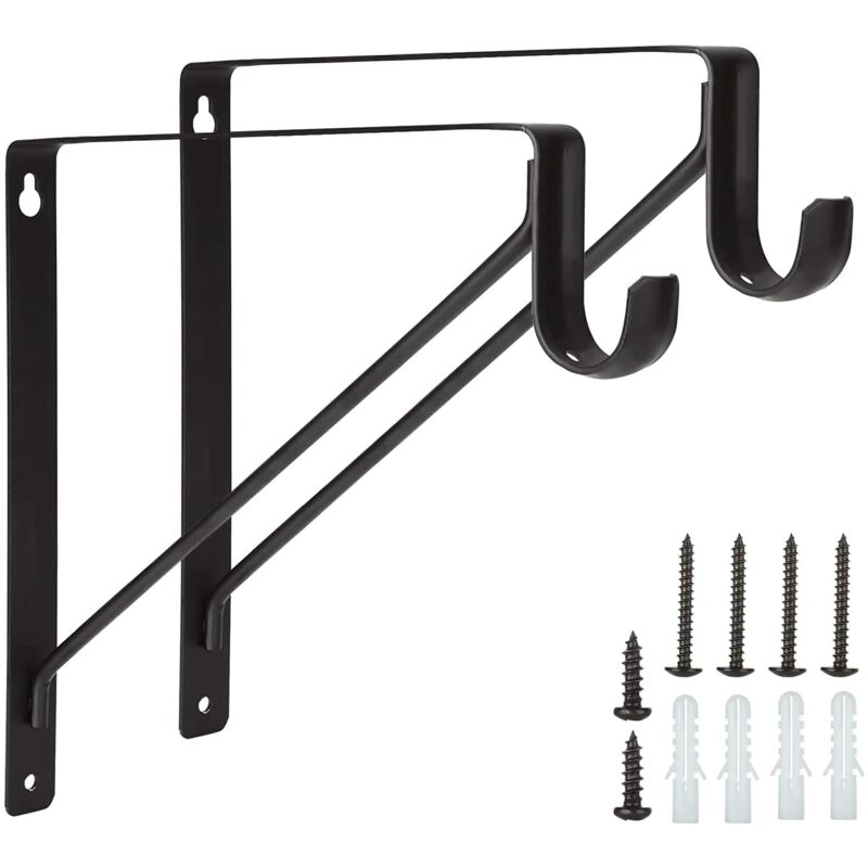 2 Packs Supports Équerre D'étagère Fixation, charge de 150kg,Crochets pour étagères, Cadre Flottant de Supports Triangulaires de 90 Degrés en Métal