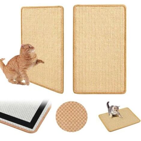 2-PackTapis Griffoir Chat Canapé avec 50 25CM Tapis Griffoir Chat Sisal Planche Gratter pour Chats Planches Gratter Naturel pour Chats Peut Etre Utilisé pour Protéger Les Meubles, Les Canapés