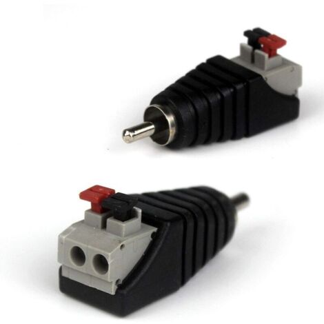 2-Pair RCA Male to Female to 2-Pin to Female AV Audio Video Spring Press Connector Type Adapter