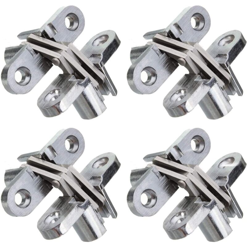 2 Paire 45mm Charnières cachées en acier inoxydable, Charnières invisibles Hauteur de la feuille invisible 1-3/4''