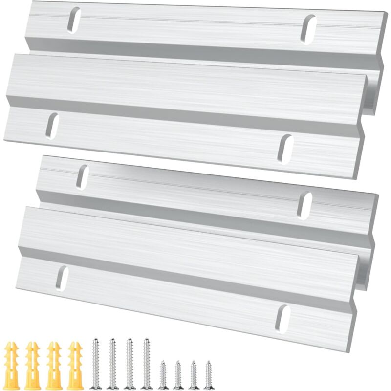 2 Paire Barre de Fixation en Z pour Miroir Lourd, 15cm Cintre pour Tableau en Alliage d'Aluminium avec Vis pour Cadre Lourd, Tête de Lit, Panneau,