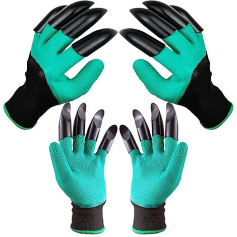 2 Paire Gants de Jardin avec Griffes – Gants de Plantation, Désherbage et Semis, Étanches pour Homme et Femme