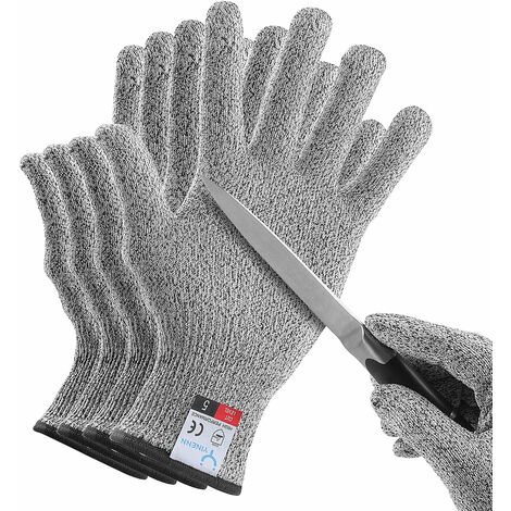 moyen Cobeky 2 paires de gants résistants aux coupures de qualité alimentaire niveau 5 gants de cuisine pour louverture des huîtres 