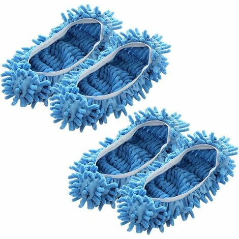 3 Paires De Chaussons Nettoyants Microfibre - Pour Sols, Vitres Et Voiture - Multifonction Et Lavables - 3