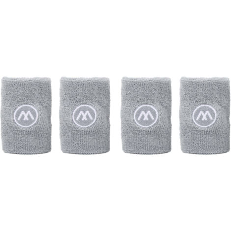 2 paires de bandeaux de poignet sportifs - Absorbants, polycoton, unisexe, gris - Pour basketball, fitness, tennis