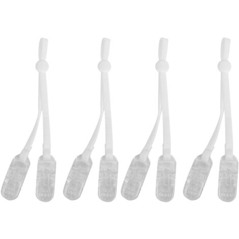 2 Paires de Bandeaux Élastiques Bouche Ajustables pour Adultes et Enfants, Blanc