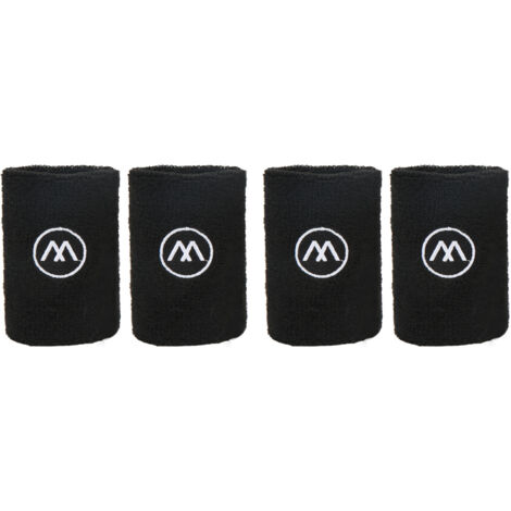 2 Paires de Bandes de Poignet Sport - Absorbant la Transpiration pour Basketball - Mixte Hommes Femmes - Noir
