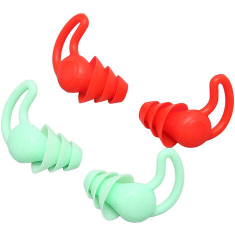 2 Paires de Bouchons d'Oreille Anti-Bruit, Ailettes de Requin, Silicone Réutilisable pour Dormir, Nager, Étudier