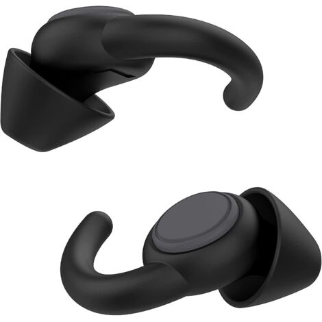 2 Paires De Bouchons D'oreille Noirs Pour Le Sommeil (s+l) Dans 1 Coffret Cadeau Fin, Bouchons D'oreille Antibruit Pour Le Sommeil Antibruit Rutil