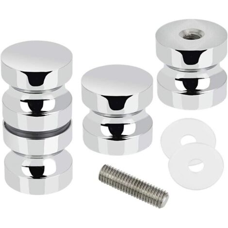 2 Paires de Boutons Inox de Porte de Douche Coulissante Poignées de Porte de Douche en Verre pour Salle de Bain Cuisine Maison Bureau Hôtel