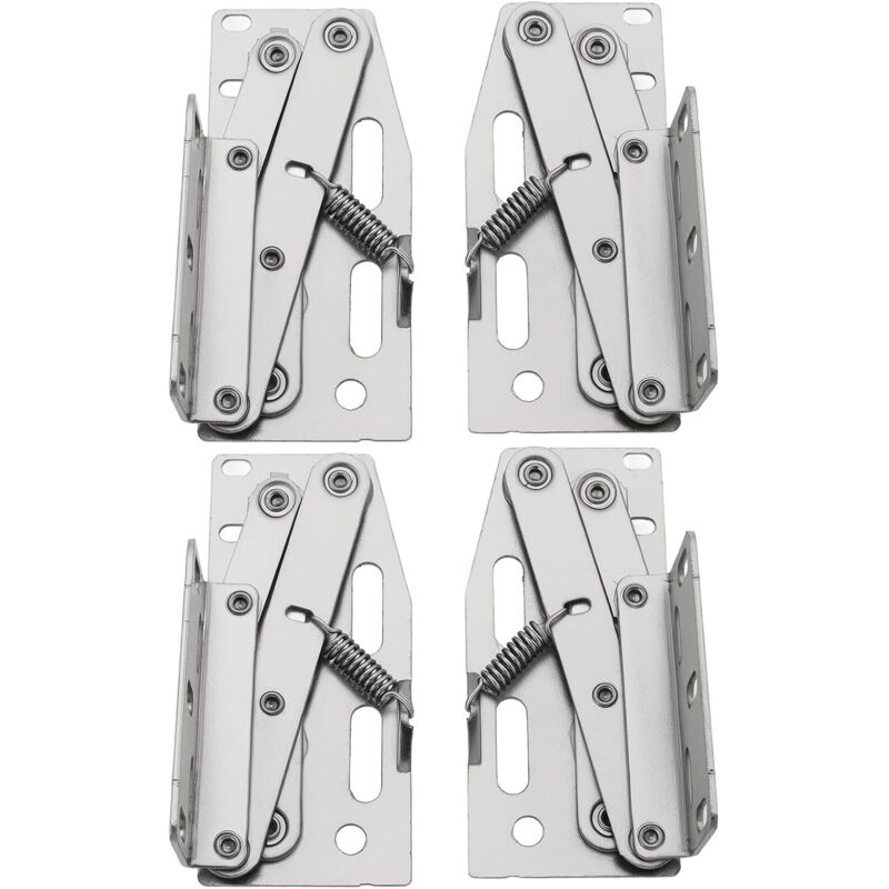 Largeight - 2 Paires de Charnières à Ciseaux à 45 Degrés en Acier Nickelé pour Tiroir Armoire de Salle de Bain Argent