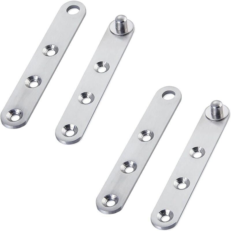 2 paires de charnières pivotantes à 360 degrés - En acier inoxydable Pour meuble - Porte pivotante - Pour porte d'armoire, porte de meuble à