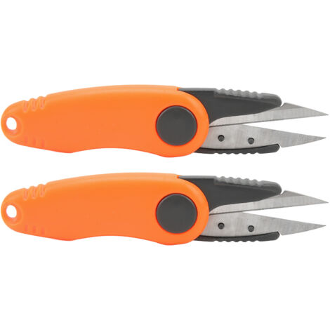 2 Paires de Ciseaux à Fil de Badminton Miniatures en Forme de Crevette, Coupe-Fil de Pêche Compact Orange pour Voyage