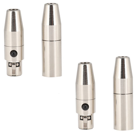 2 Paires de Connecteurs MINI XLR 3 Broches en Cuivre Nickelé avec Broches Dorées pour Soudure Audio