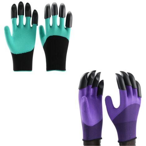 2 Paires de Gants de Jardin avec Griffes, Gants de Jardin Imperméables de Qualité Supérieure Gants de Travail avec 8 Griffes Gants de Génie de Jardin avec Griffes pour Creuser et Planter
