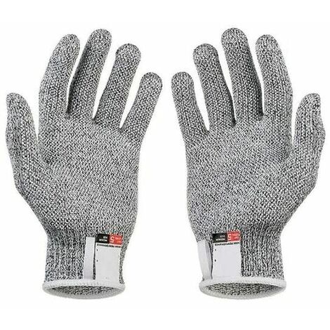 2 Paires de Gants Résistants aux Coupures. Gants Anti-Coupures de Niveau 5 Certifiés EN 388. Gants de Travail de sécurité pour Cuisine. Butcher. Jardinage. Bricolage. S