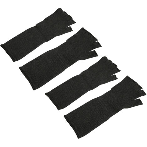2 Paires de Manches de Protection Niveau 5 Anti-Coupures, Manchettes de Sécurité pour Bras avec Ouvertures Doigts, 30 cm