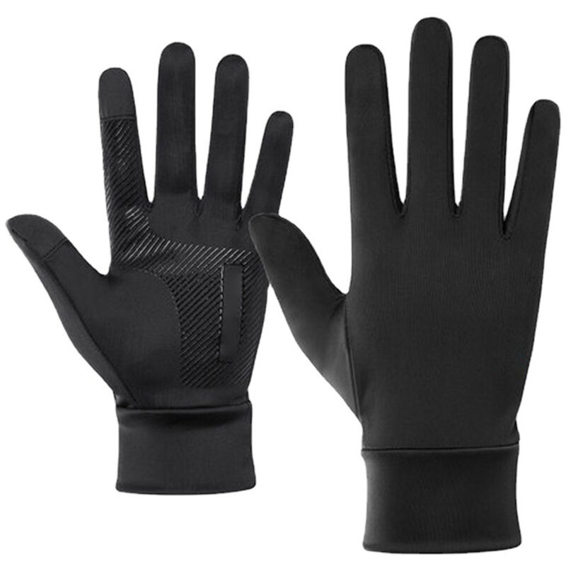2 Paires Gants Anti-UV Hommes Femmes en Soie Glacée Respirants Tactiles Pleine Main Taille Unique Noir HN06