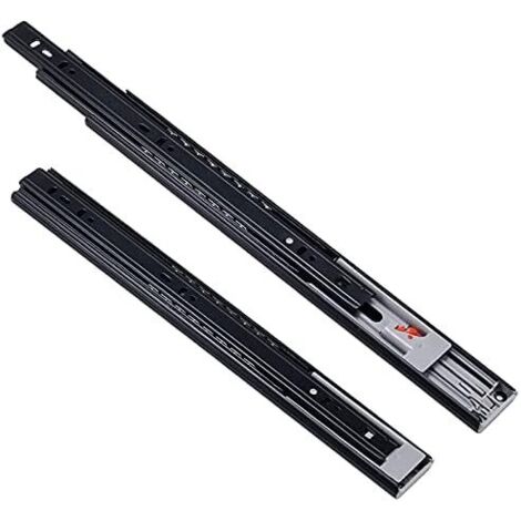 2 paires Glissière pour Tiroir Push to open, Coulisses de Tiroir à Billes, Charge 45kg, 350mm