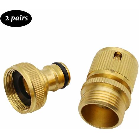 2 Paires Laiton Raccord Tuyau D'arrosage 3/4 Pouce Adaptateur Robinet Tuyau Arrosage Rapide Extensible Raccord Arrosage Robinet Arrosage Connecteur Tuyau Arrosage