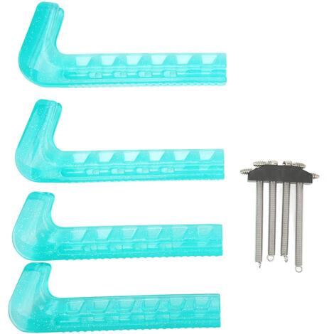 2 Paires Protège-Lames Réglables pour Patins à Glace, Couvre-Lames Portable pour Patins Hockey et Patinage Artistique, Bleu Glace