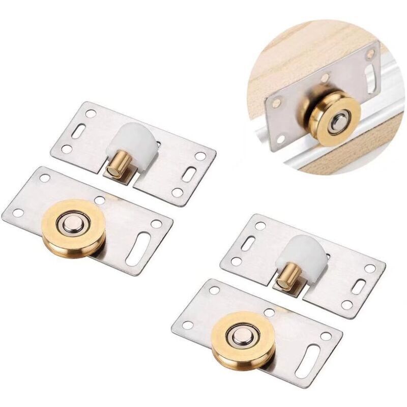 Tuserxln - 2 Paires Roulette de Porte Coulissante Placard la Porte Poulie Coulissante, Poulie Dispositif de Glissement Accessoires de Matériel, pour