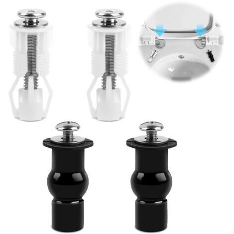 2 Paires Toilette Fixation Abattant WC Vis, Fixations WC Siège de Boulons à Expansion en Caoutchouc, Vis D'expansion pour Abattant de Toilettes, Convient à la Plupart des Toilettes