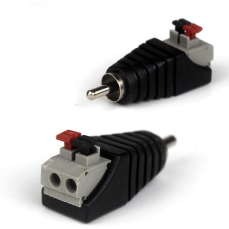 2-Pairs RCA Male Femelle vers 2 bornes à Femelle AV Audio Vidéo Ressort Appuyez sur Type connecteur Adaptateur