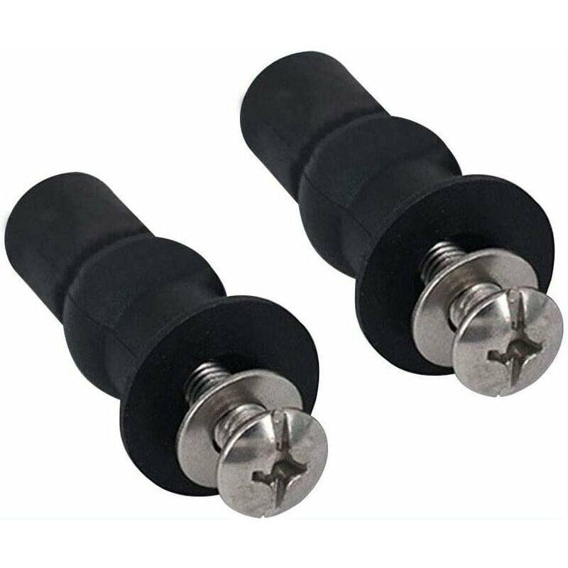 2 Pairs Rubber Expansion Bolts, 304 Stainless Steel Toilet Fixing Screws Rubber Expansion Screws Toilet Fixing Hinges