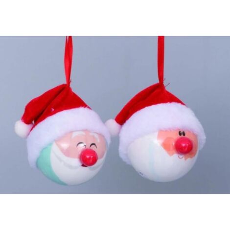 2 Palline Palla Sfera Natalizia per Albero di Natale Decorazione Babbo Natale Christmas