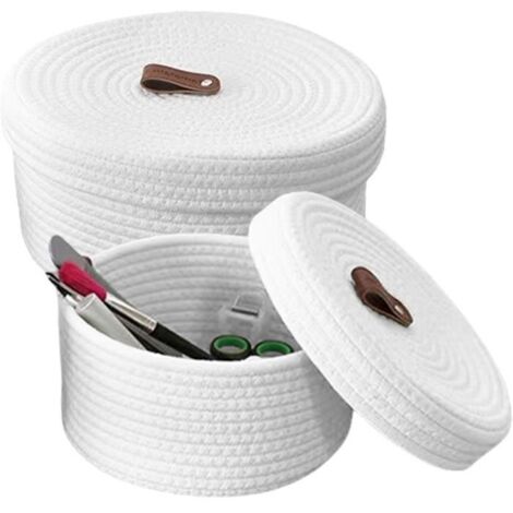2 paniers de rangement cosmétiques avec couvercle,panier avec couvercle, paniers de rangement, boîtes de rangement