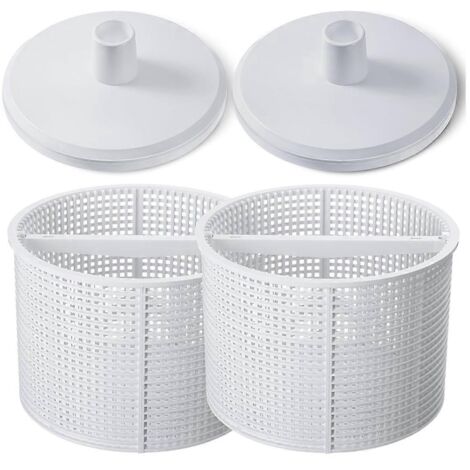 2 paniers d'écumoire de piscine SPX1082CA de 7 pouces et 2 plaques à vide SP1106
